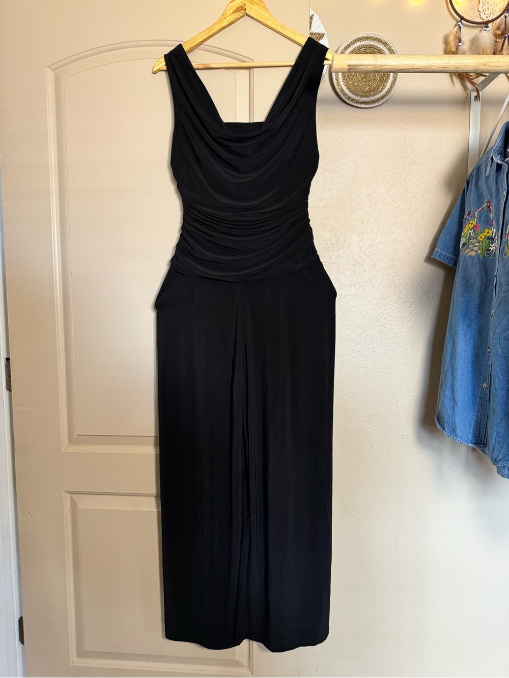R & M Richards Ruched Waist Sleeveless Jumpsuit | Size 8